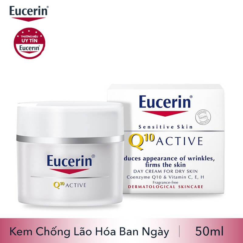 Kem Chống Lão Hóa Ban Ngày Cho Da Khô Eucerin Q10 Active Day Cream For Dry Skin