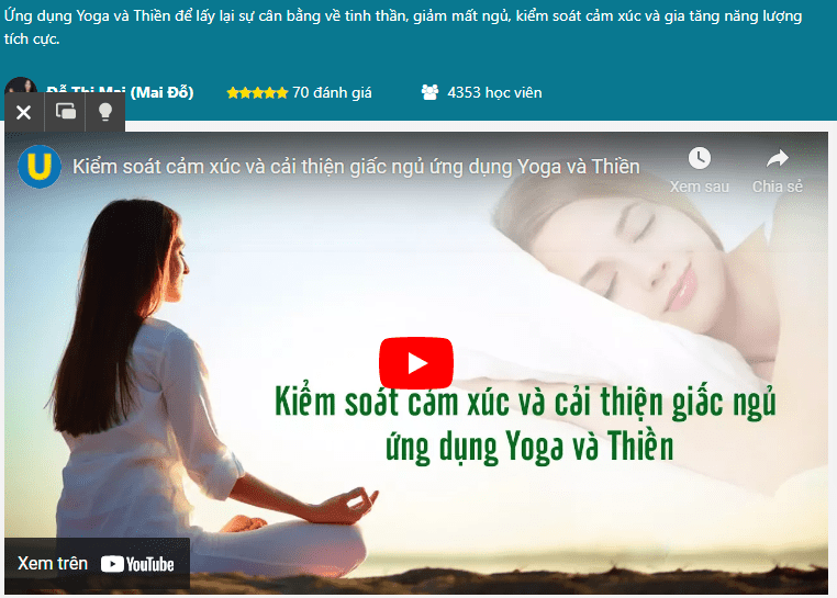 Khóa học yoga chữa bệnh khó ngủ